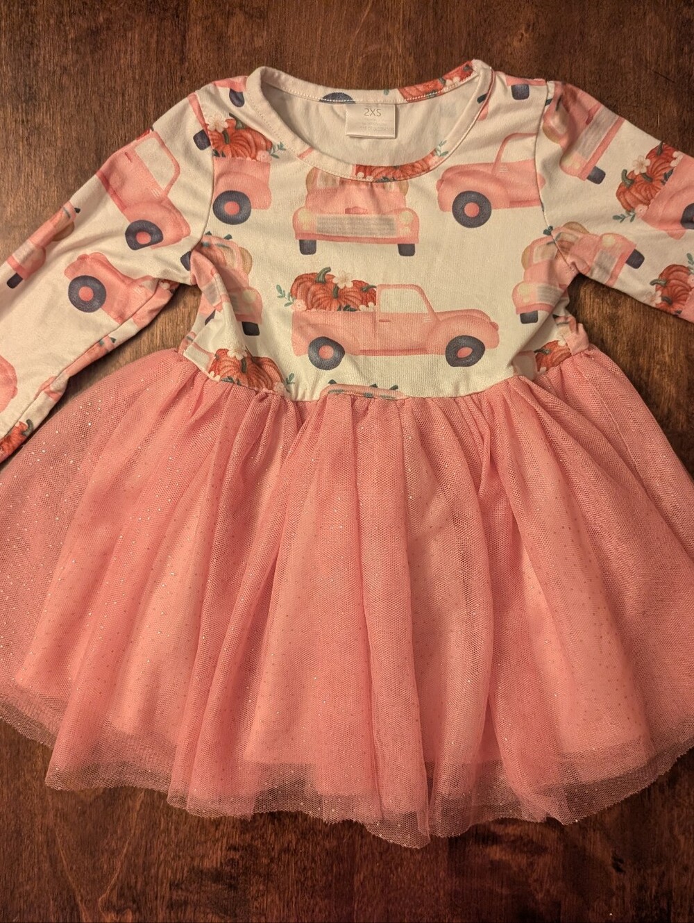 Pink Tulle Pumpkin Truck Tutu Dress/ 2T